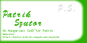 patrik szutor business card